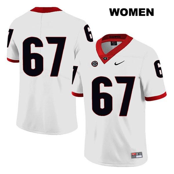 Georgia Bulldogs Women's Caleb Jones #67 NCAA No Name Legend Authentic White Nike Stitched College Football Jersey MXT6656KW